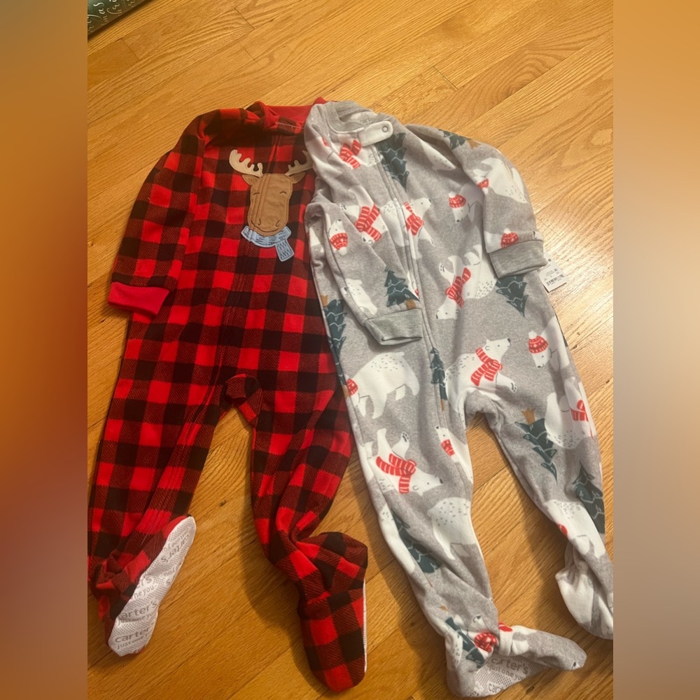 Reindeer polar bear pajama set